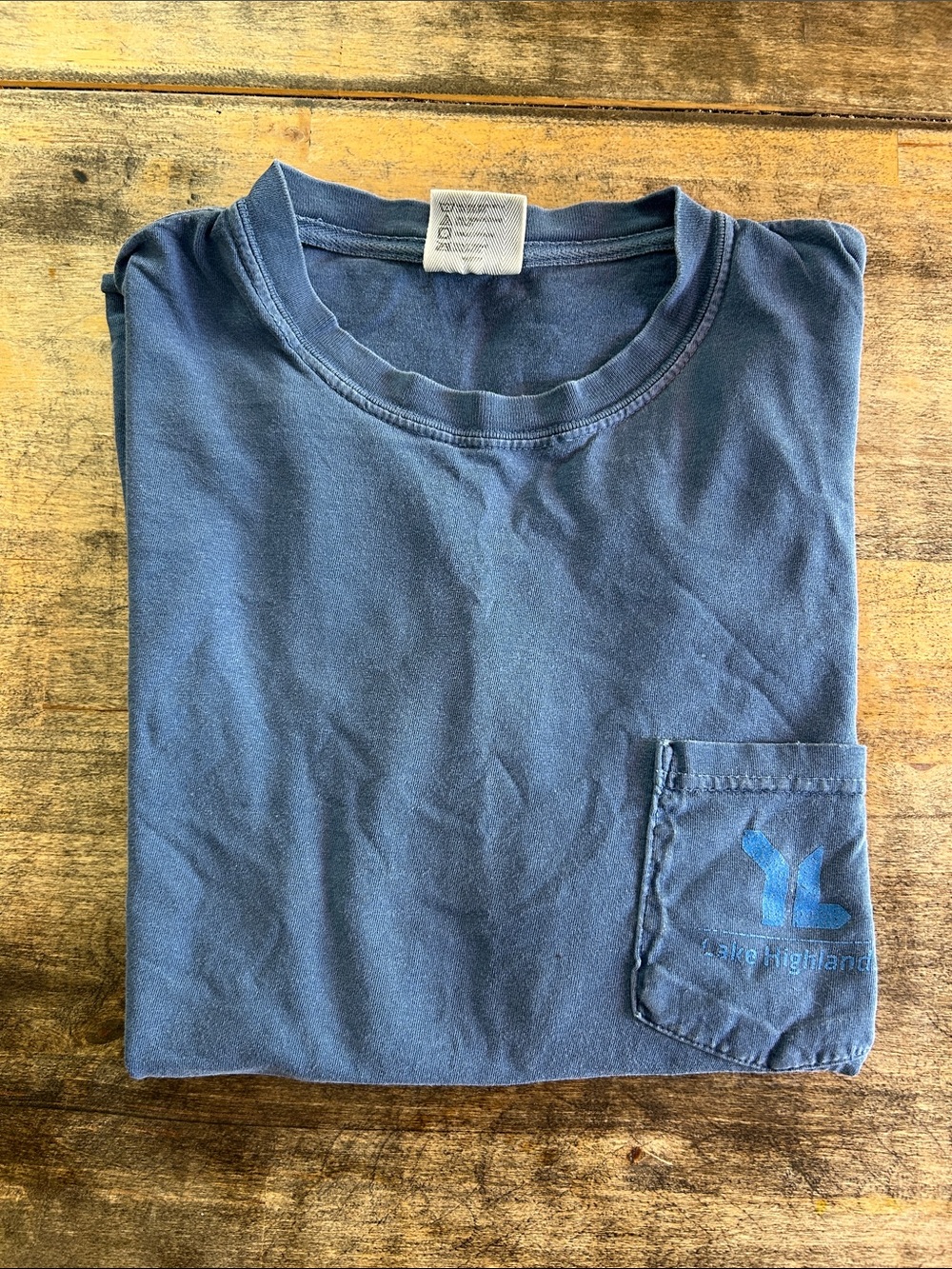 Navy cropped Pocket T-Shirt for Men